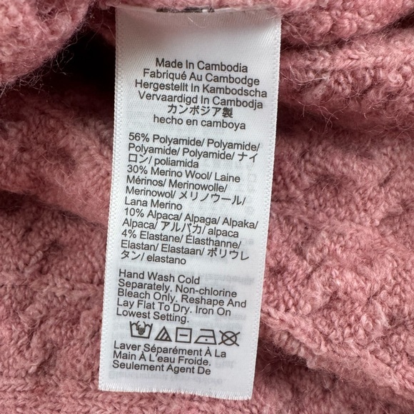 J.Crew‎ Cable-knit Rollneck Wool Blend Sweater Supersoft Yarn Dusty Rose Pink L - Picture 15 of 16